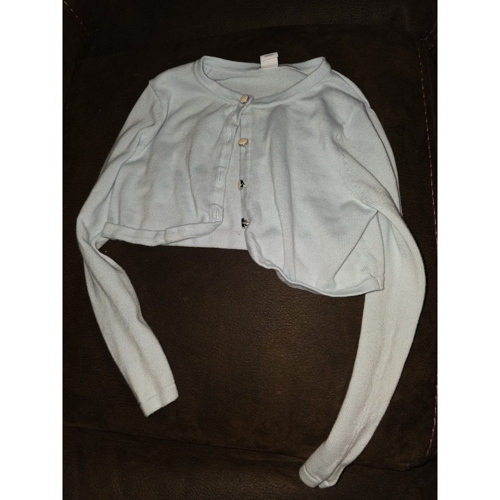 Janie and jack‎ poppy love light blue cropped sweater size 6